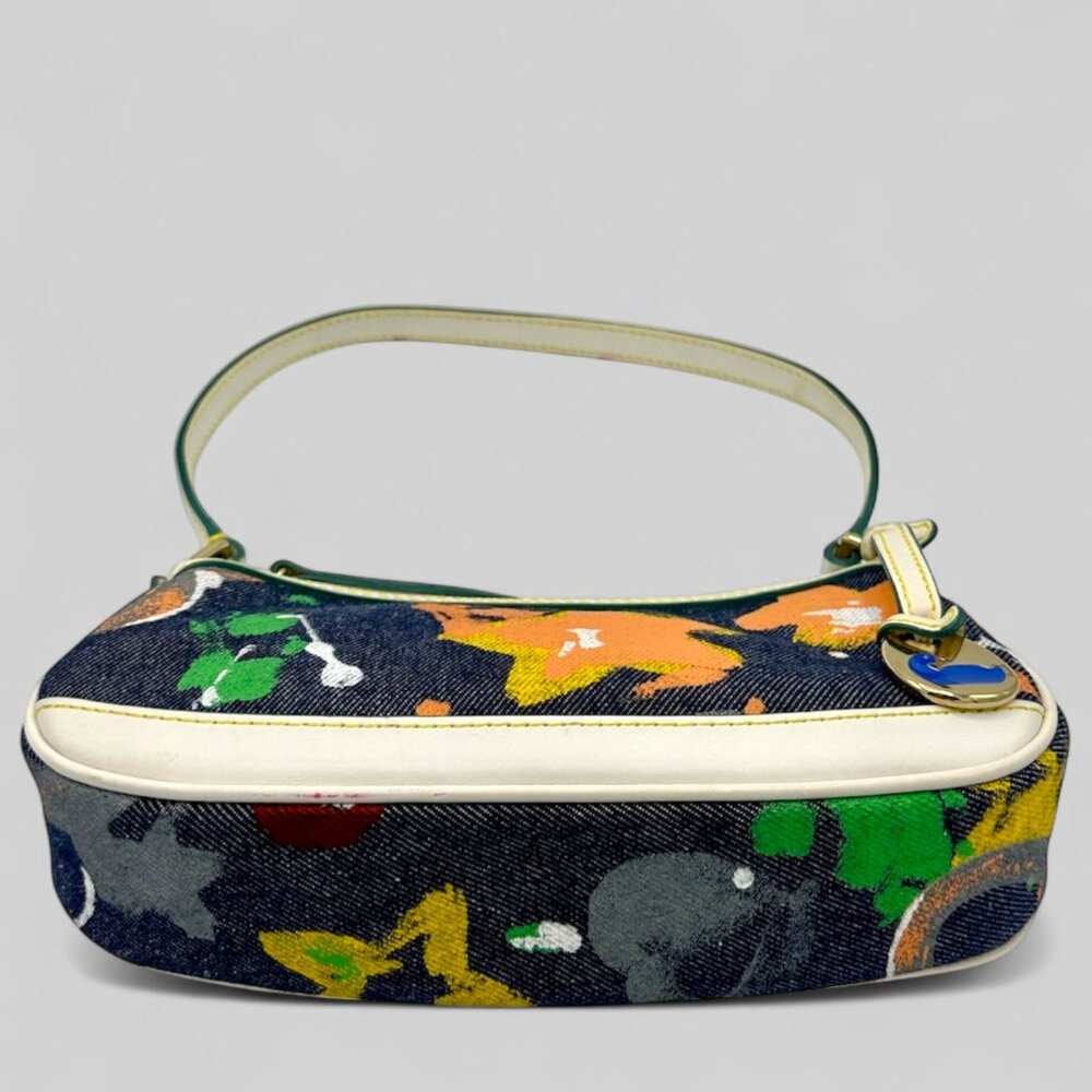 ⭐️⭐️SOLD⭐️⭐️ Vintage Dooney & Bourke Painted Denim Mini Shoulder Bag - Picture 6 of 13